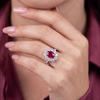Edwardian Style Ruby Diamond Daisy Cluster Ring 1.67ct Ruby