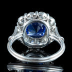 Edwardian Style Sapphire Diamond Cluster Ring 2.42ct Natural Sapphire