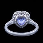 Edwardian Style Sapphire Diamond Heart Cluster Ring 2.37ct Blue Sapphire