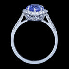 Edwardian Style Sapphire Diamond Heart Cluster Ring 2.37ct Blue Sapphire