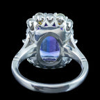 Edwardian Style Tanzanite Diamond Cluster Cocktail Ring 5.54ct Tanzanite