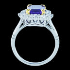 Edwardian Style Tanzanite Diamond Cluster Cocktail Ring 5.54ct Tanzanite