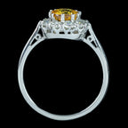 Edwardian Style Yellow Sapphire Diamond Cluster Ring 0.90ct Sapphire