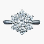 Edwardian Style Diamond Cluster Daisy Ring 1.88ct Total