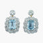 Edwardian Style Aquamarine Diamond Earrings 18ct Gold 2ct Aquas