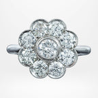 Edwardian Style Diamond Daisy Cluster Ring 2.03ct Total