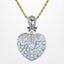 Edwardian Style Diamond Heart Pendant Necklace 3.2ct Total