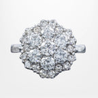 Edwardian Style Diamond Rosette Cluster Ring 2ct Total