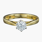 Edwardian Style Diamond Solitaire Ring 0.75ct Diamond