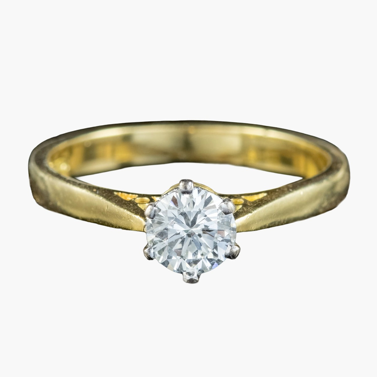 Edwardian Style Diamond Solitaire Ring 0.75ct Diamond