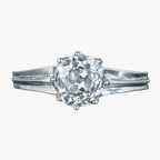 Edwardian Style Diamond Solitaire Ring 1.61ct Diamond With Cert