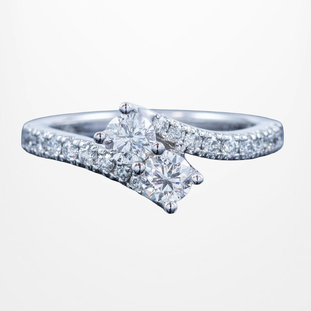 Edwardian Style Diamond Toi Et Moi Twist Ring 1.25ct Total Main image