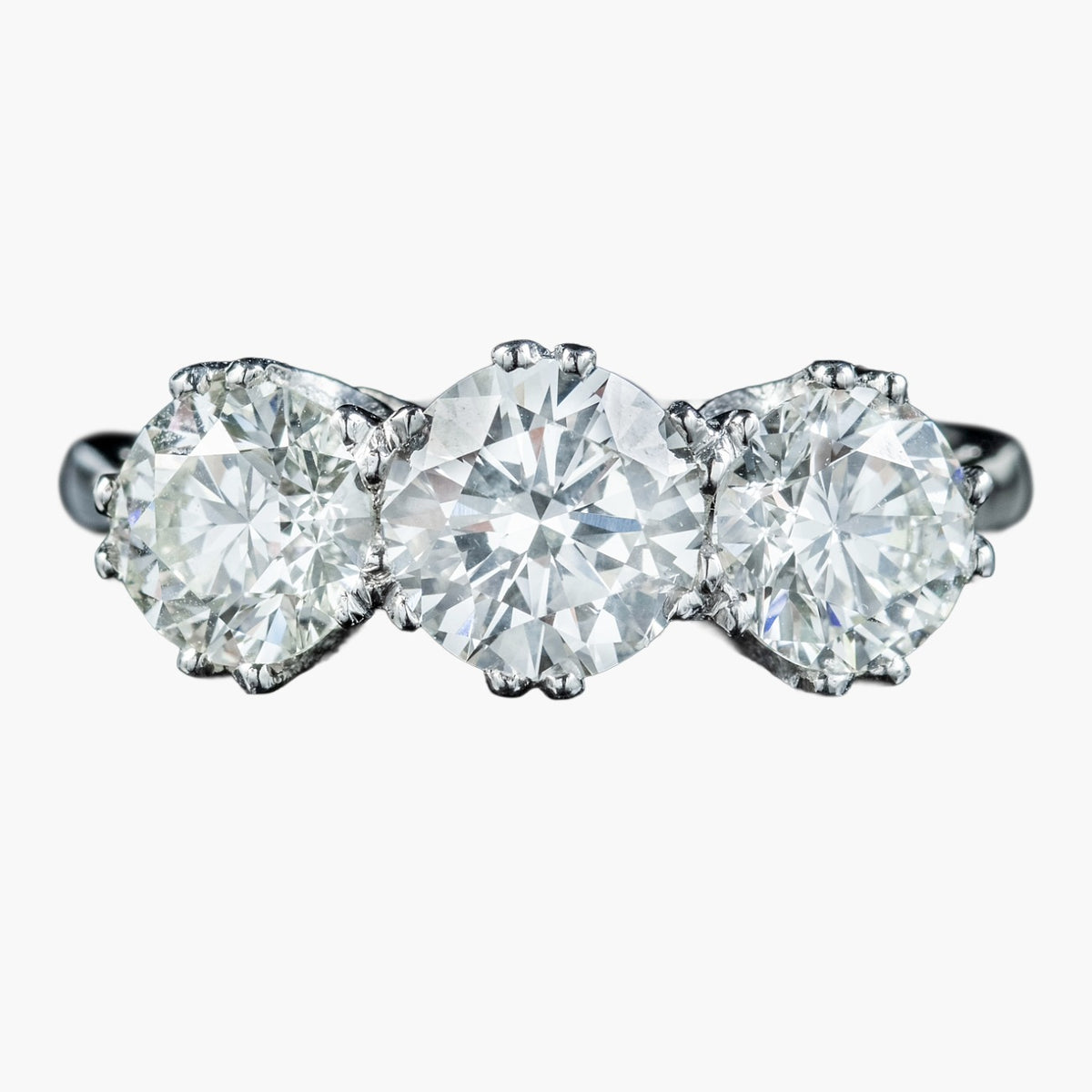 Edwardian Style Diamond Trilogy Ring 2.75ct Diamond With Cert Main image