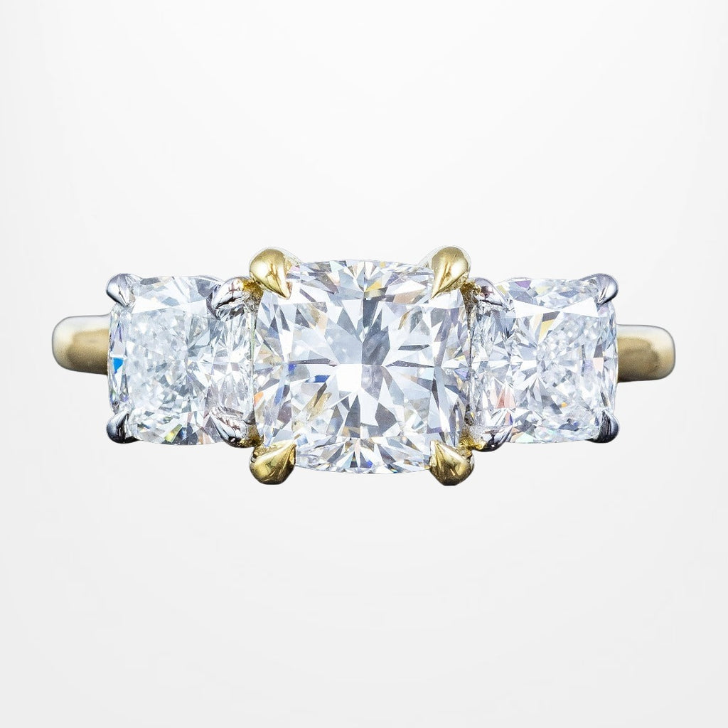 Edwardian Style Diamond Trilogy Ring 4ct Total With Certs