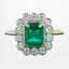 Edwardian Style Emerald Diamond Cluster Ring 2.13ct Emerald