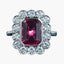 Edwardian Style Pink Tourmaline Diamond Cluster Ring 3.10ct Tourmaline