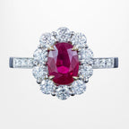Edwardian Style Ruby Diamond Daisy Cluster Ring 1.67ct Ruby