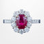 Edwardian Style Ruby Diamond Daisy Cluster Ring 1.67ct Ruby
