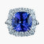 Edwardian Style Tanzanite Diamond Cluster Ring 5.94ct Tanzanite