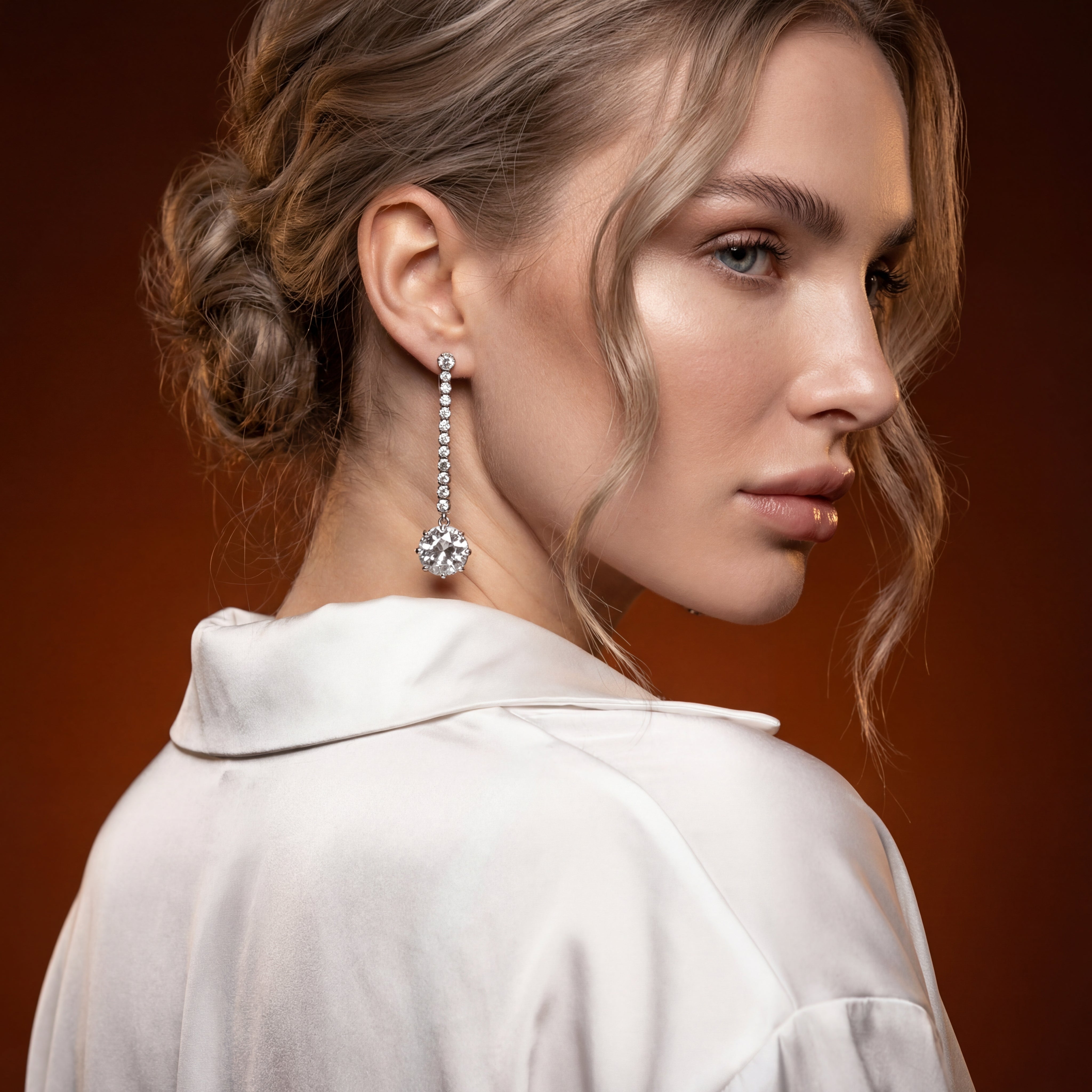 Art Deco Style Lab Grown Diamond Drop Earrings 5.85ct Total Secondary image