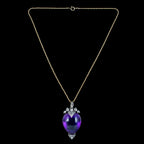Antique Georgian Amethyst Heart Diamond Pendant Locket Necklace