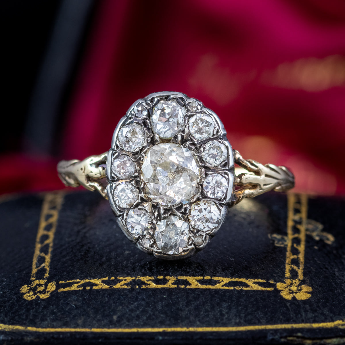 Georgian Style Diamond Cluster Ring 1.5ct Total