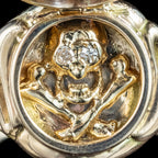 Georgian Style Memento Mori Locket Ring With Diamond Skull 