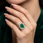 Edwardian Style Tourmaline Diamond Cocktail Ring 5.55ct Tourmaline With Cert