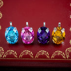 Interchangeable Multi-Gemstone Cluster Ring With Box