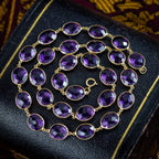 Vintage Amethyst Riviere Necklace 18ct Gold