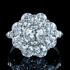 Edwardian Style Lab Grown Diamond Daisy Cluster Ring 3.96ct Total