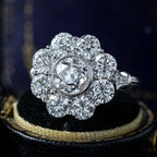 Edwardian Style Lab Grown Diamond Daisy Cluster Ring 3.96ct Total