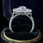 Edwardian Style Lab Grown Diamond Daisy Cluster Ring 3.96ct Total