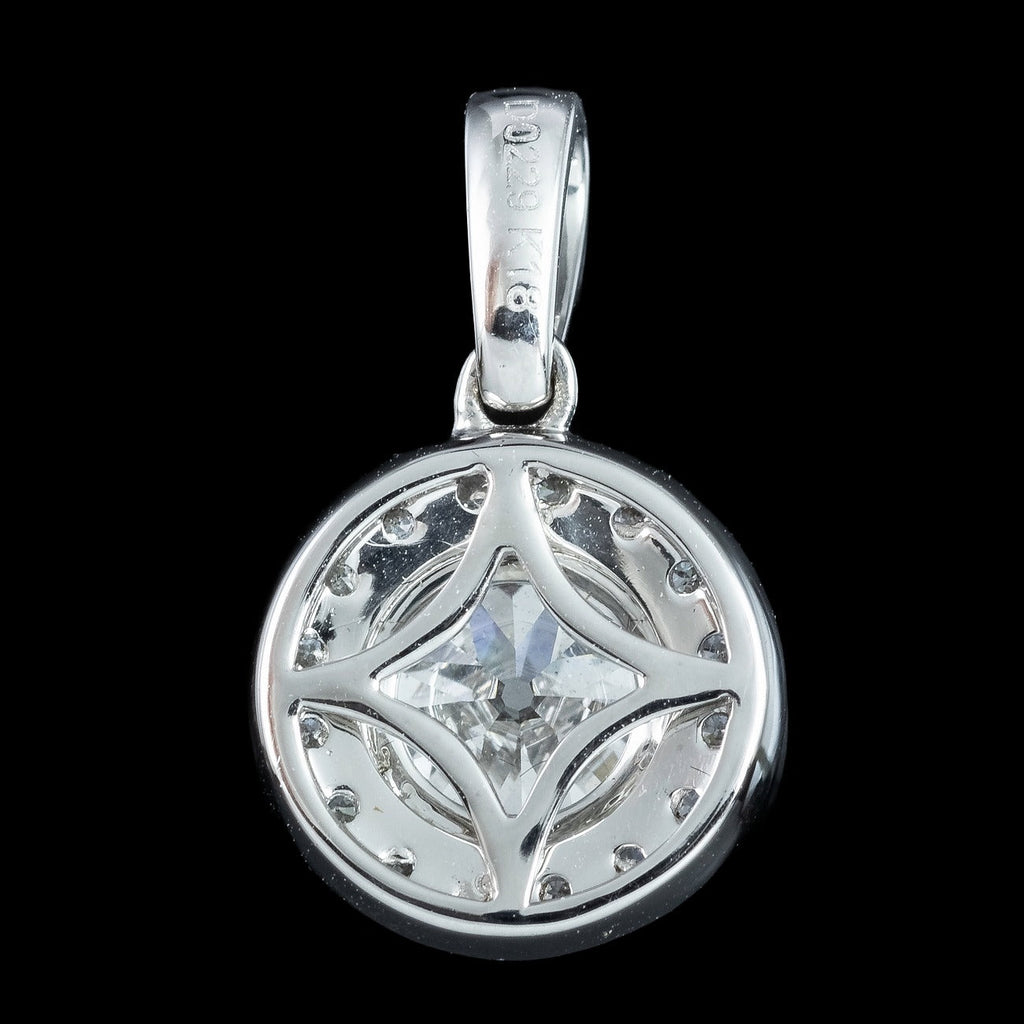 Art Deco Style Diamond Pendant 18ct Gold 1.09ct Lab Grown Centre
