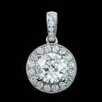 Art Deco Style Diamond Pendant 18ct Gold 1.09ct Lab Grown Centre