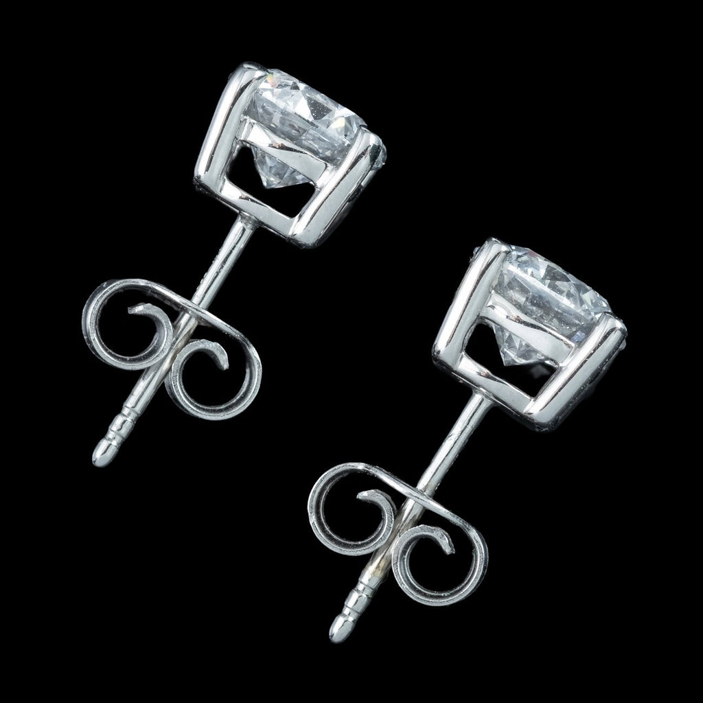 Lab Grown Diamond Stud Earrings 18ct Gold 2ct Total With Certs