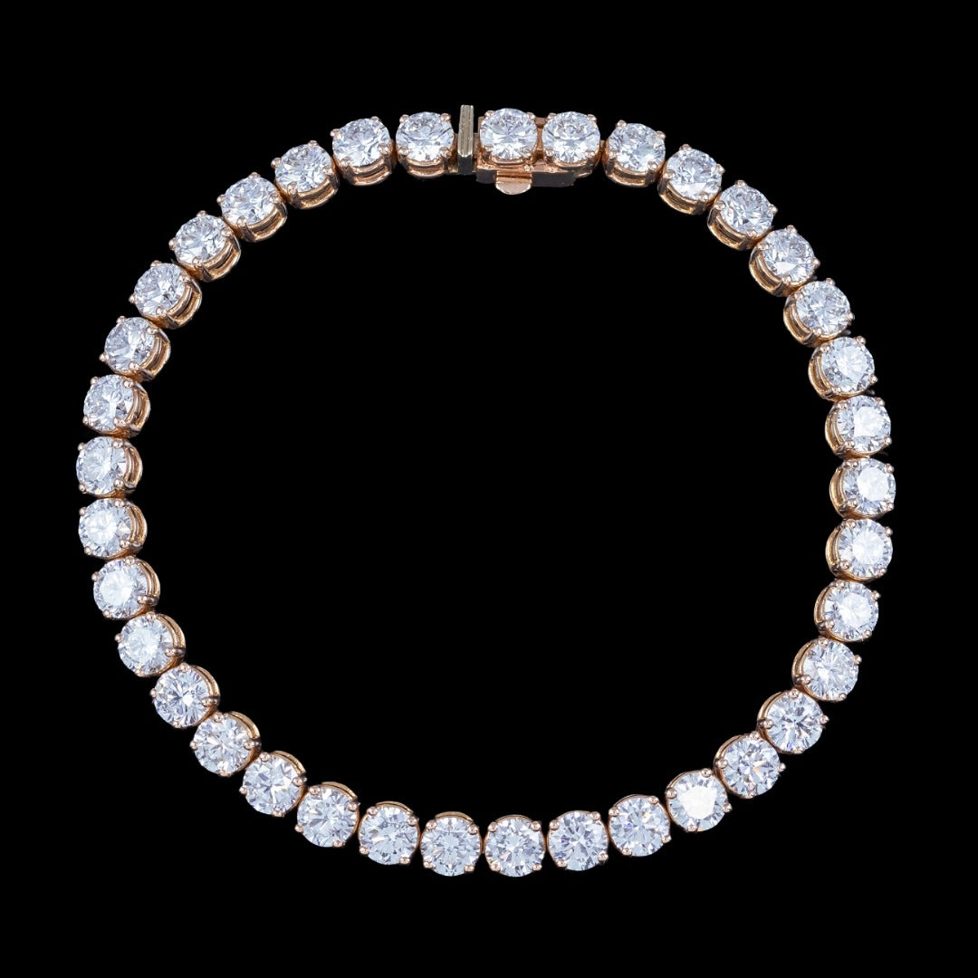Lab Grown Diamond Tennis Bracelet 18ct Rose Gold 12.72ct Total