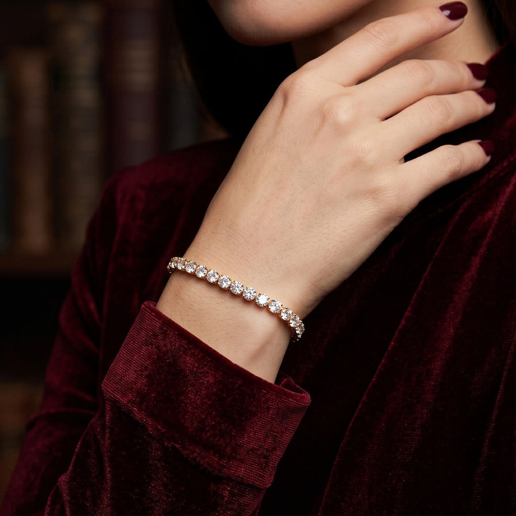 Lab Grown Diamond Tennis Bracelet 18ct Rose Gold 12.72ct Total