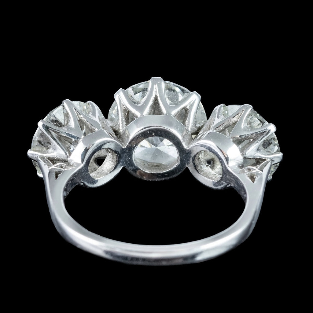 Edwardian Style Lab Grown Diamond Trilogy Ring 6.71ct Total With Certs