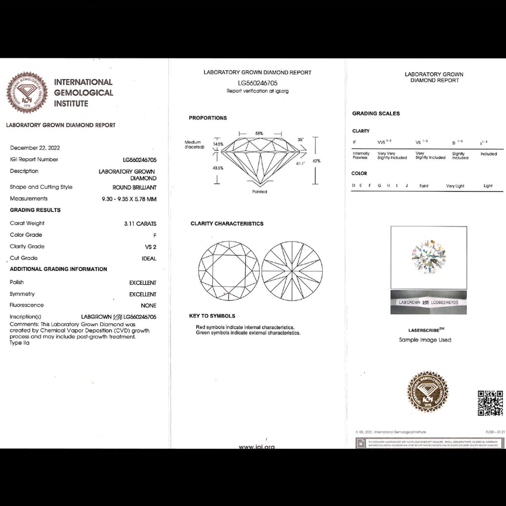Edwardian Style Lab Grown Diamond Trilogy Ring 6.71ct Total With Certs