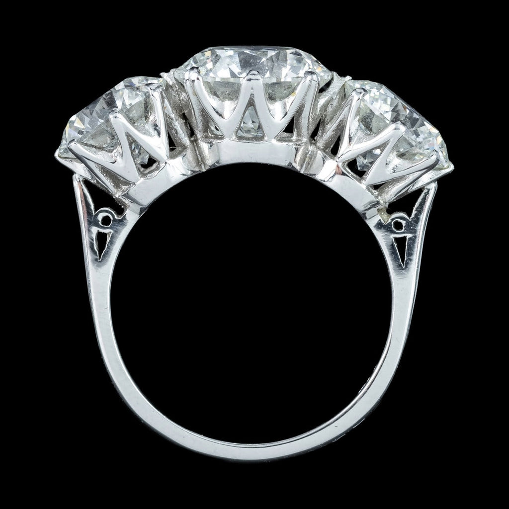 Edwardian Style Lab Grown Diamond Trilogy Ring 6.71ct Total With Certs