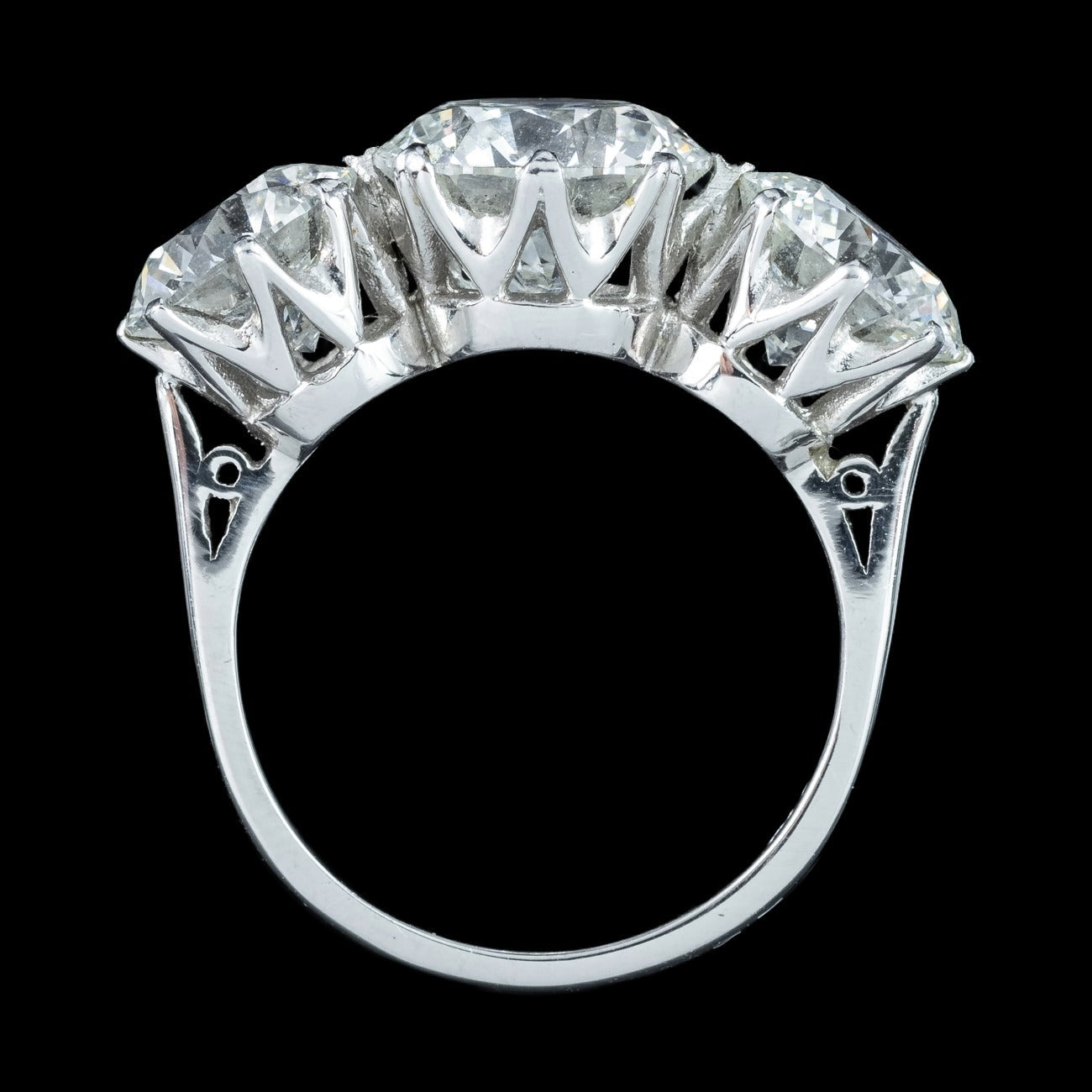 Edwardian Style Lab Grown Diamond Trilogy Ring 6.71ct Total With Certs