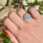 Edwardian Style Lab Grown Diamond Daisy Cluster Ring 3.96ct Total