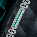 Art Deco Style Emerald Diamond Bracelet 2.45ct Of Emerald
