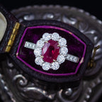 Edwardian Style Ruby Diamond Daisy Cluster Ring 1.67ct Ruby