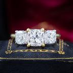 Edwardian Style Diamond Trilogy Ring 4ct Total With Certs