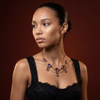 Antique Victorian Amethyst Pearl Festoon Necklace 18ct Gold