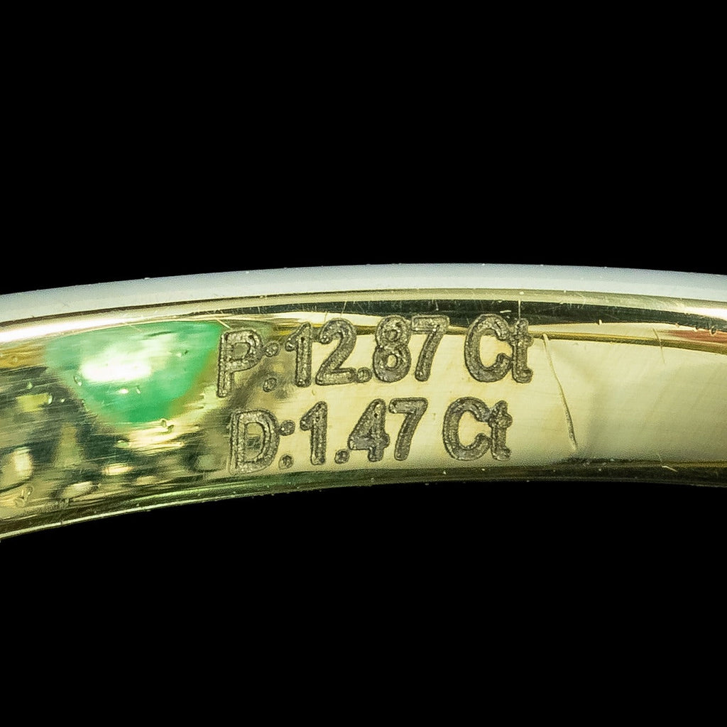 Edwardian Style Paraiba Tourmaline Diamond Cocktail Ring 12.87ct Tourmaline