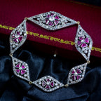 Antique Victorian Diamond Ruby Bracelet Silver Gold With Box