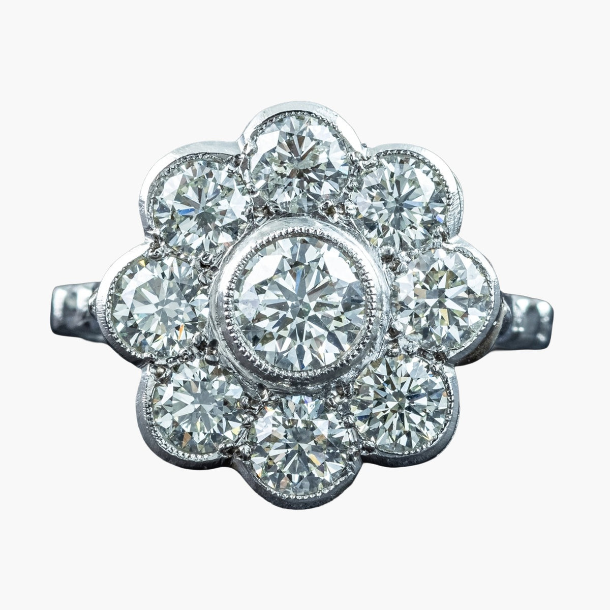 Edwardian Style Diamond Cluster Ring 2.36ct Total Main image
